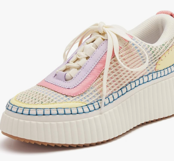 Lace-Up Platform Woven Sneakers – Comfortable Chunky Walking Shoes