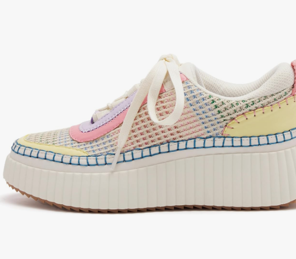 Lace-Up Platform Woven Sneakers – Comfortable Chunky Walking Shoes - Image 2