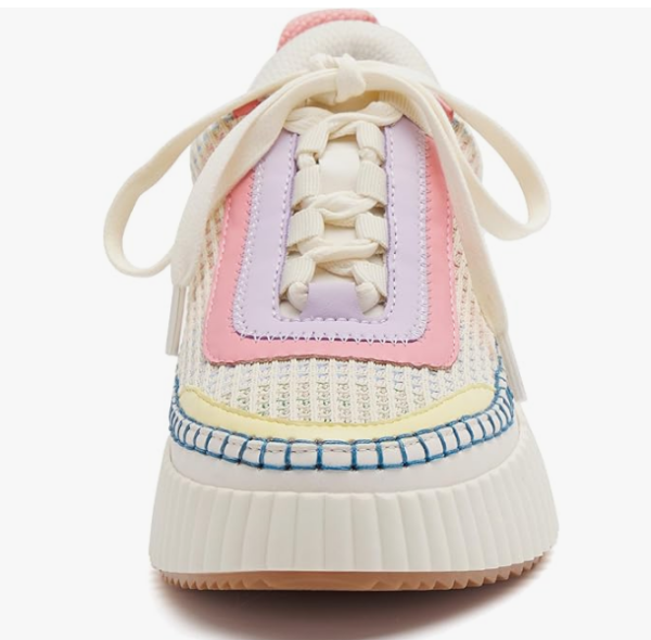 Lace-Up Platform Woven Sneakers – Comfortable Chunky Walking Shoes - Image 3